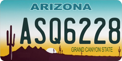 AZ license plate ASQ6228