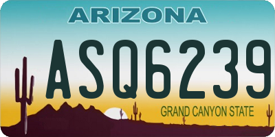 AZ license plate ASQ6239