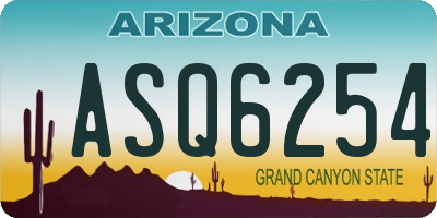 AZ license plate ASQ6254