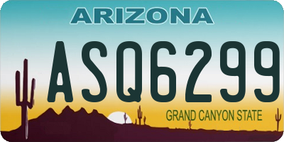 AZ license plate ASQ6299