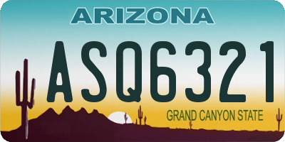 AZ license plate ASQ6321