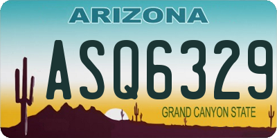 AZ license plate ASQ6329