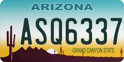 AZ license plate ASQ6337
