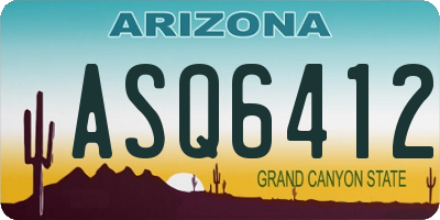 AZ license plate ASQ6412