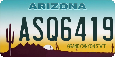 AZ license plate ASQ6419