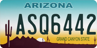 AZ license plate ASQ6442