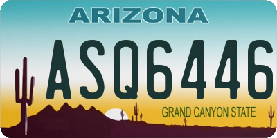 AZ license plate ASQ6446