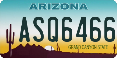 AZ license plate ASQ6466