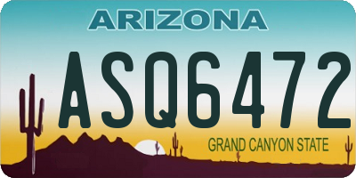 AZ license plate ASQ6472