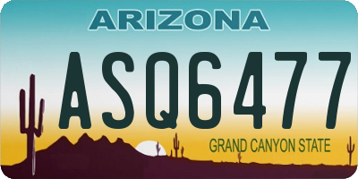 AZ license plate ASQ6477