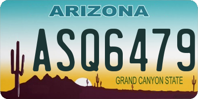 AZ license plate ASQ6479