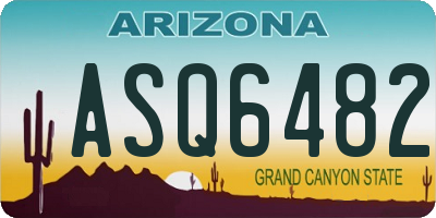 AZ license plate ASQ6482