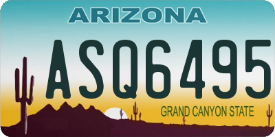 AZ license plate ASQ6495