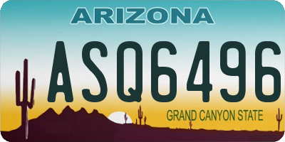 AZ license plate ASQ6496