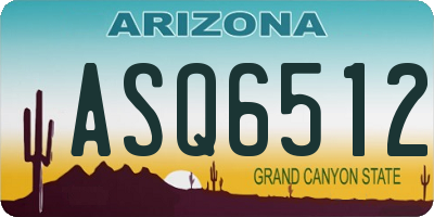 AZ license plate ASQ6512