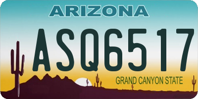 AZ license plate ASQ6517