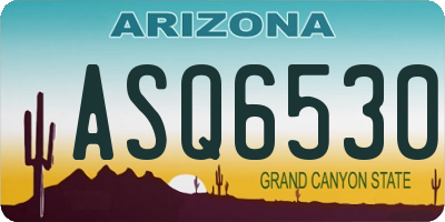 AZ license plate ASQ6530