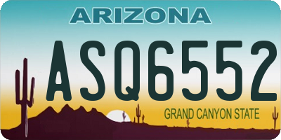AZ license plate ASQ6552