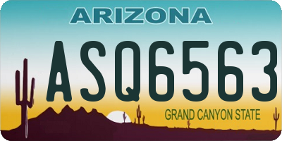 AZ license plate ASQ6563