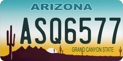 AZ license plate ASQ6577
