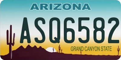 AZ license plate ASQ6582