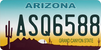 AZ license plate ASQ6588
