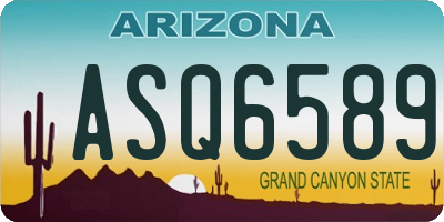 AZ license plate ASQ6589