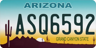 AZ license plate ASQ6592