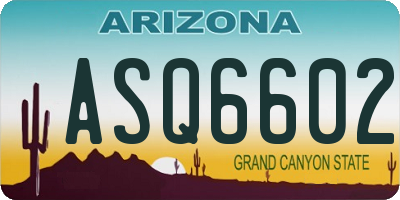 AZ license plate ASQ6602