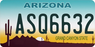 AZ license plate ASQ6632