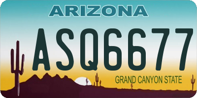 AZ license plate ASQ6677