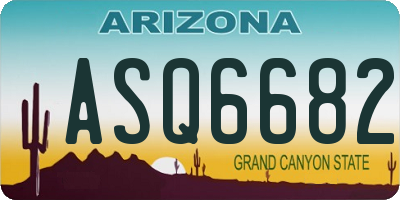 AZ license plate ASQ6682