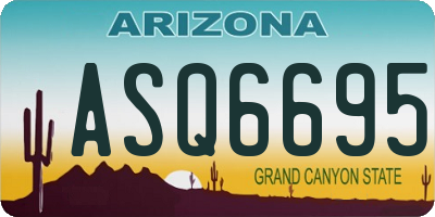 AZ license plate ASQ6695