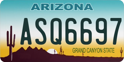 AZ license plate ASQ6697
