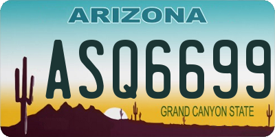 AZ license plate ASQ6699