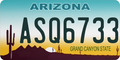 AZ license plate ASQ6733
