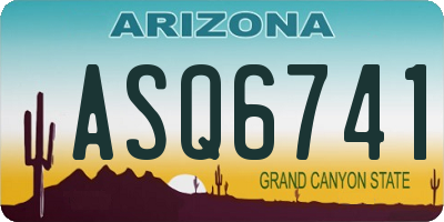 AZ license plate ASQ6741