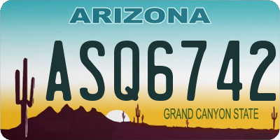 AZ license plate ASQ6742