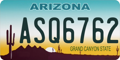 AZ license plate ASQ6762