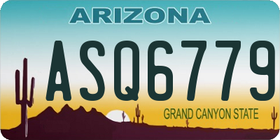 AZ license plate ASQ6779