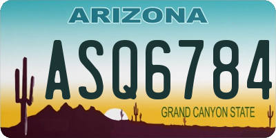 AZ license plate ASQ6784