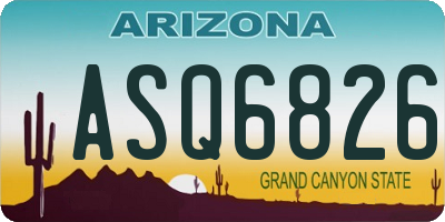 AZ license plate ASQ6826