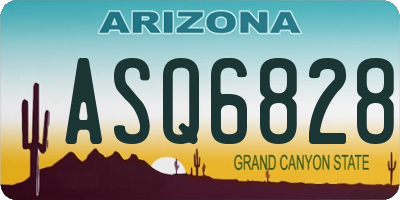 AZ license plate ASQ6828