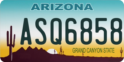 AZ license plate ASQ6858