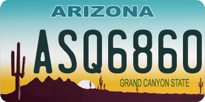 AZ license plate ASQ6860