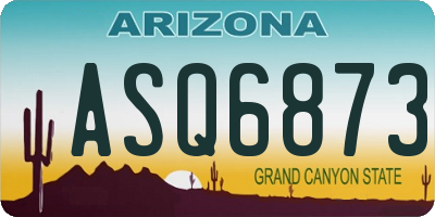 AZ license plate ASQ6873
