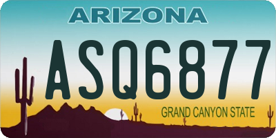 AZ license plate ASQ6877