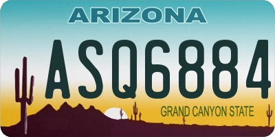 AZ license plate ASQ6884