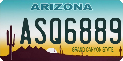 AZ license plate ASQ6889