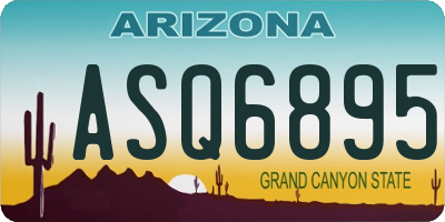 AZ license plate ASQ6895